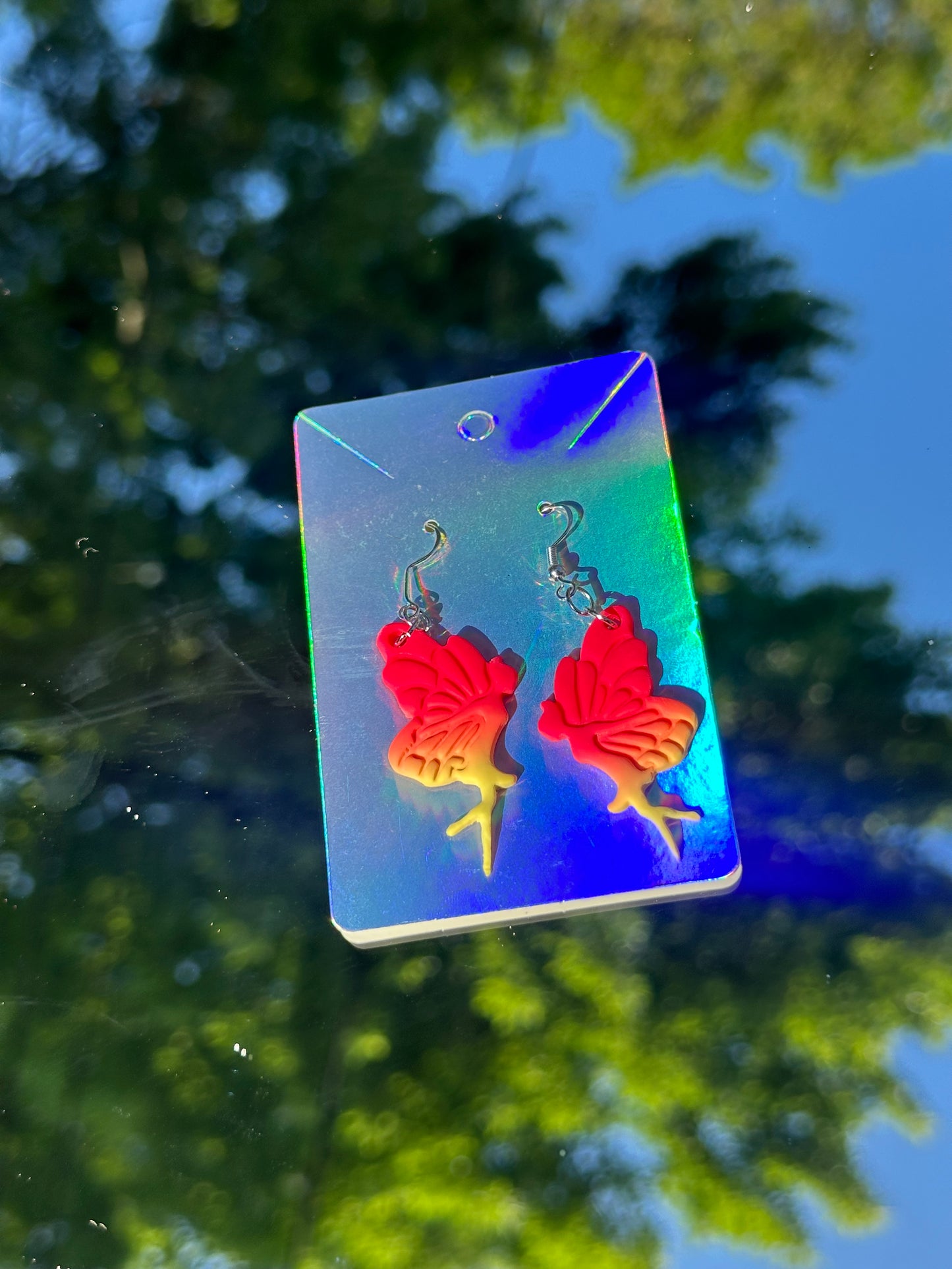pink ombré fairy earrings