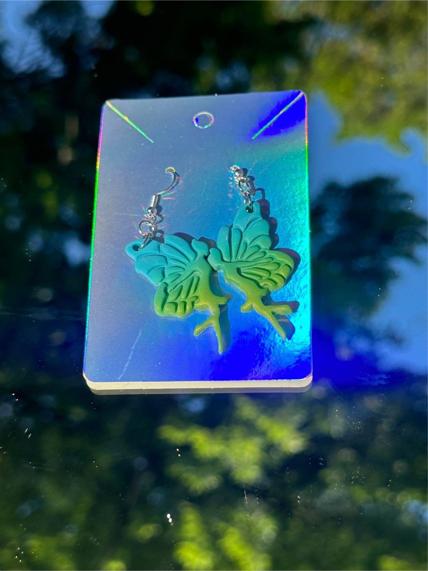 blue/green ombré earrings